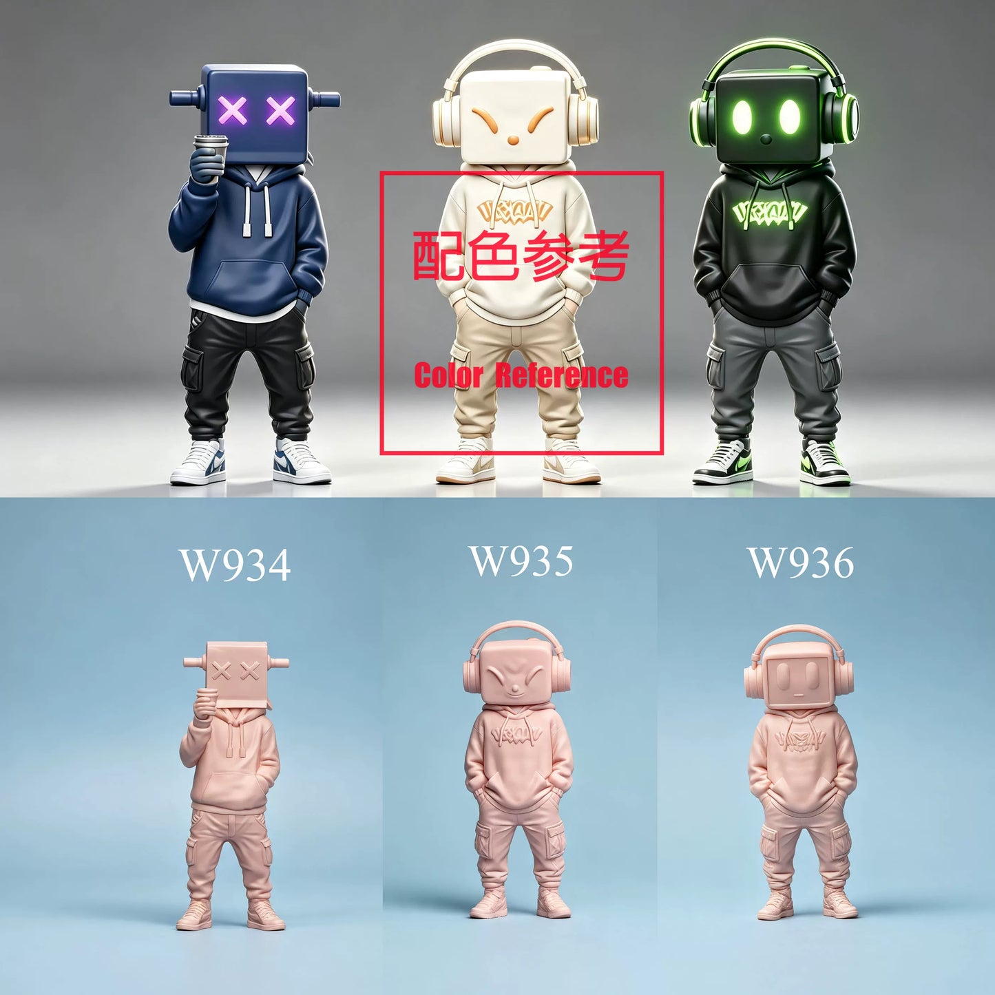 1/64 1/43 Figurines Scale Model Resin Creative Design of Paper Shell Head Uncolored Miniatures Diorama Hand-painted W934 W936