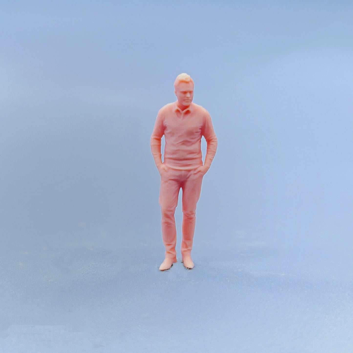 1/64 1/43 Figurines Scale Model Resin Standing Posture with Hands in Pockets Male Uncolored Miniatures Diorama Hand-painted D317