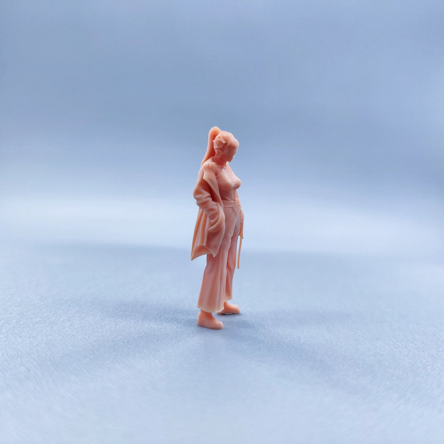 1/64 1/43 Figurines Scale Model Resin Handsome Cyber Ponytail Girl Uncolored Miniatures Diorama Hand-painted W529