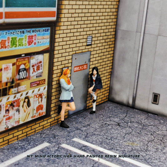 WT Minifactory 1/64 Scale Figurines Model Street Corner Girl Collection Miniature Hand-painted