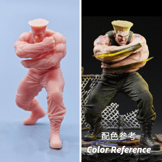 1/64 1/43 Figurines Scale Model Resin Street Fighter Guile Uncolored Miniatures Diorama Hand-painted D413