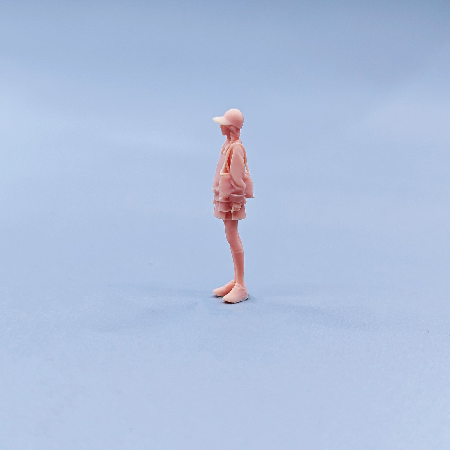 1/64 1/43 Figurines Scale Model Resin High School Student with Curly Hair and Twin Braids Uncolored Miniatures Diorama Hand-painted C511 C512