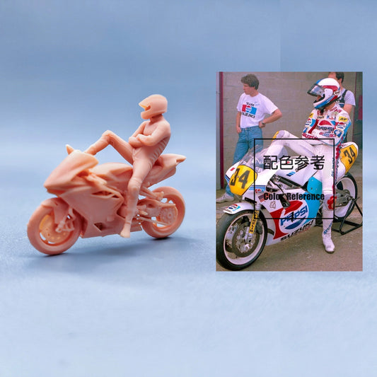 1/64 1/43 Figurines Scale Model Resin Racing Drivers on Motorcycles Uncolored Miniatures Diorama Hand-painted W602