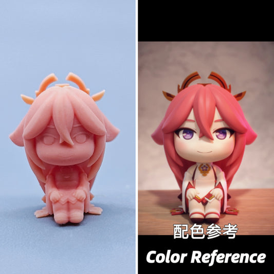 1/64 1/43 Figurines Scale Model Resin Q Version Yae Miko Uncolored Miniatures Diorama Hand-painted D701