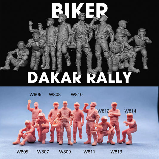 1/64 1/43 Figurines Scale Model Resin Off Road Motorcycle Rider Uncolored Miniatures Diorama Hand-painted W805 W814