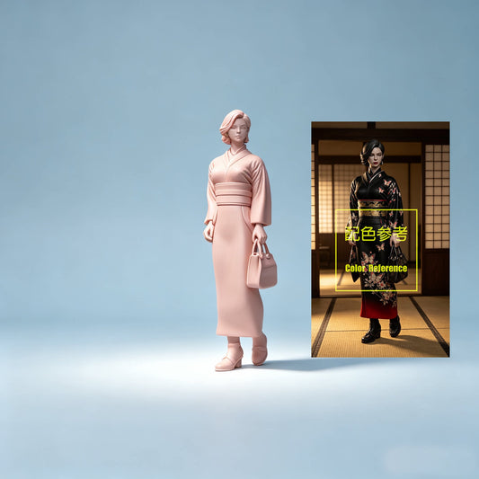 1/64 1/43 Figurines Scale Model Resin Japanese Style Kimono Mother Uncolored Miniatures Diorama Hand-painted W705