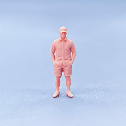 1/64 1/43 Figurines Scale Model Resin Standing Posture Wearing Hat Man Uncolored Miniatures Diorama Hand-painted D134