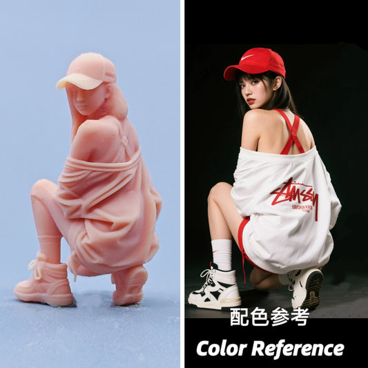 1/64 1/43 Figurines Scale Model Resin Bareback Loose Clothing Beauty Uncolored Miniatures Diorama Hand-painted D536