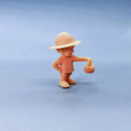 1/64 1/43 Figurines Scale Model Resin Kid Luffy Carrying The Devil Fruit Uncolored Miniatures Diorama Hand-painted  C020