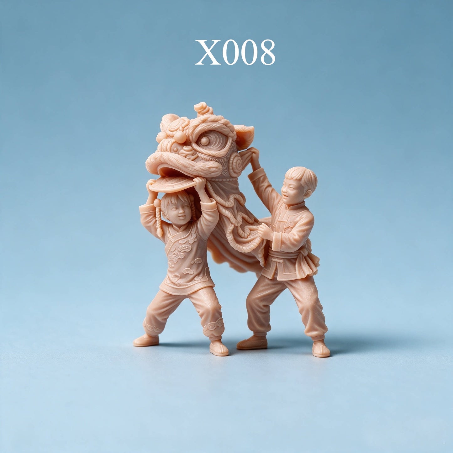 1/64 1/43 Figurines Scale Model Resin Laoye Baohao Lion Dance Uncolored Miniatures Diorama Hand-painted X006 X012