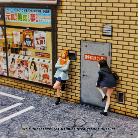 WT Minifactory 1/64 Scale Figurines Model Street Corner Girl Collection Miniature Hand-painted