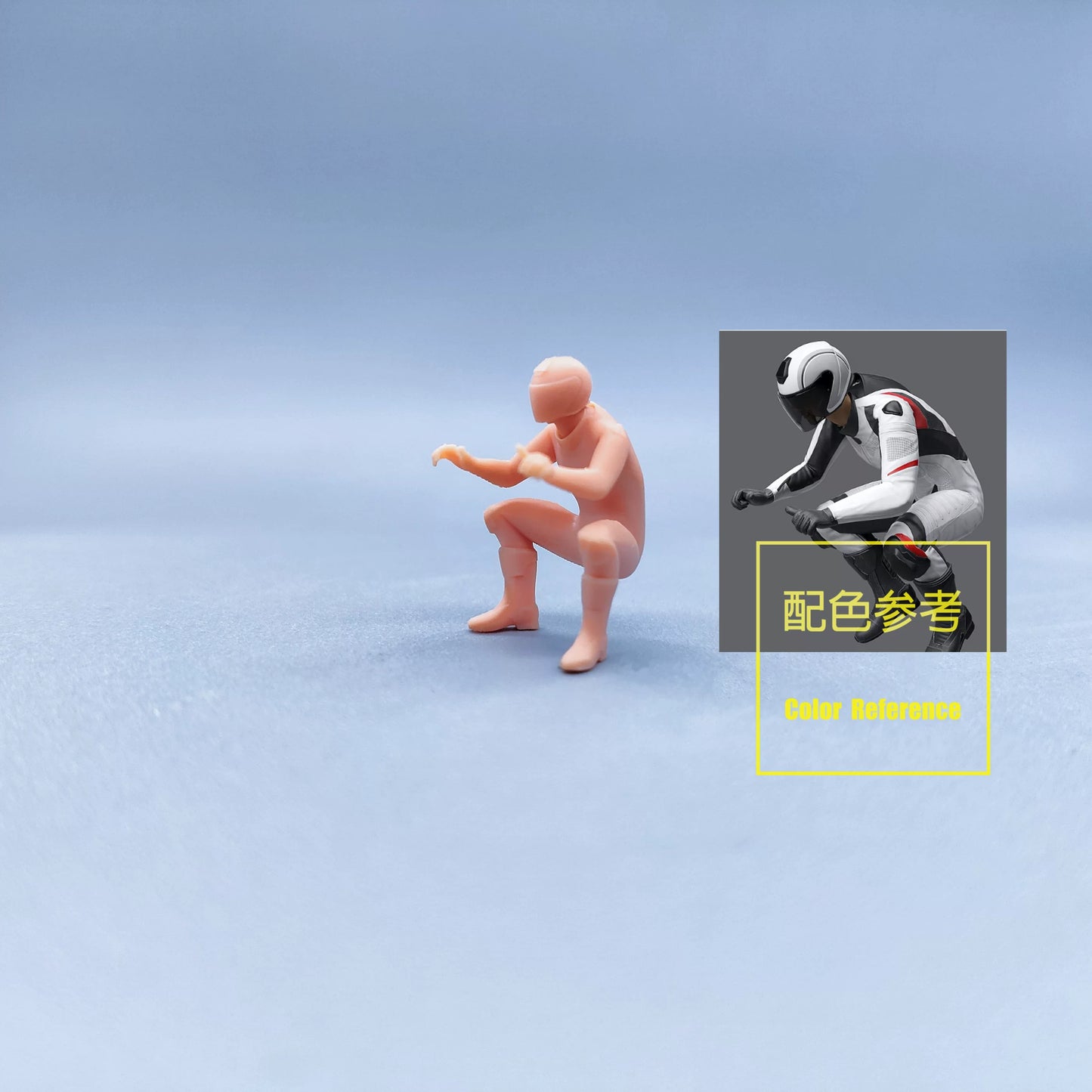 1/64 1/43 Figurines Scale Model Resin Racing Driver Riding Posture Uncolored Miniatures Diorama Hand-painted W601