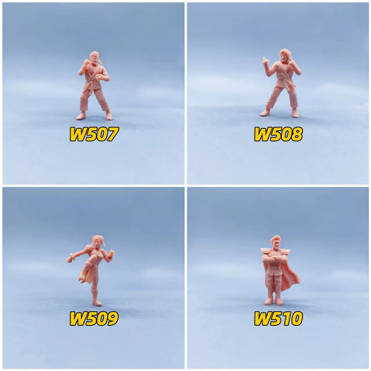 1/64 1/43 Figurines Scale Model Resin Street Fighter Q Edition Uncolored Miniatures Diorama Hand-painted W503 W514