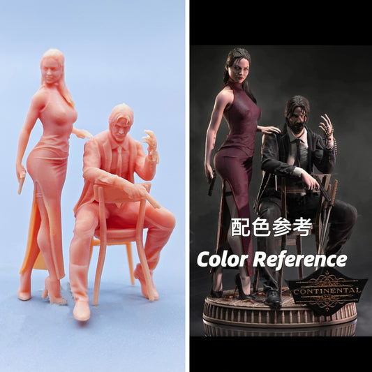 1/64 1/43 Figurines Scale Model Resin Killer Men and Women Uncolored Miniatures Diorama Hand-painted D504 D505