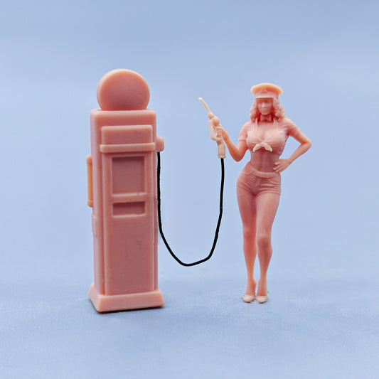 1/64 1/43 Figurines Scale Model Resin Gas Station Girl Uncolored Miniatures Diorama Hand-painted D216 D219