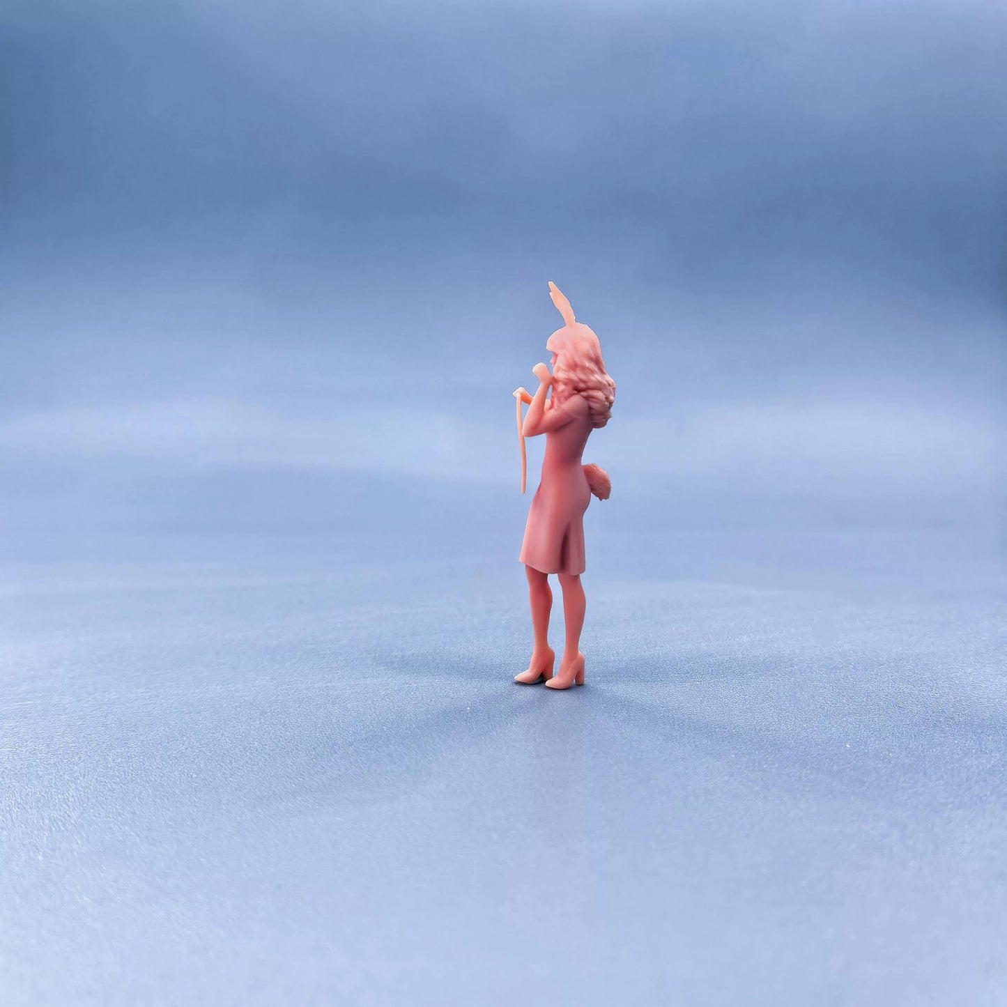 1/64 1/43 Figurines Scale Model Resin Qipao Rabbit Girl Uncolored Miniatures Diorama Hand-painted W709