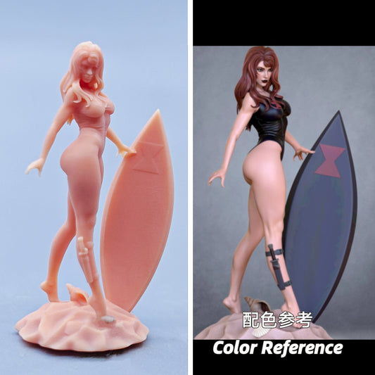 1/64 1/43 Figurines Scale Model Resin Swimsuit Black Widow Uncolored Miniatures Diorama Hand-painted D406 D407