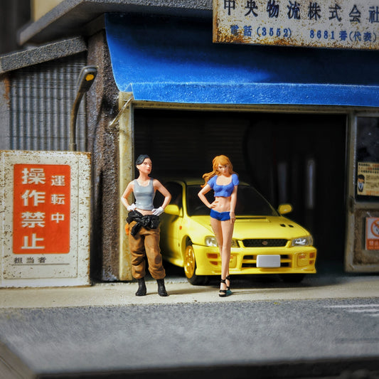 EHC Model 1/64 Scale Figurines Model Female Drivers and Model Collection Miniature Hand-painted