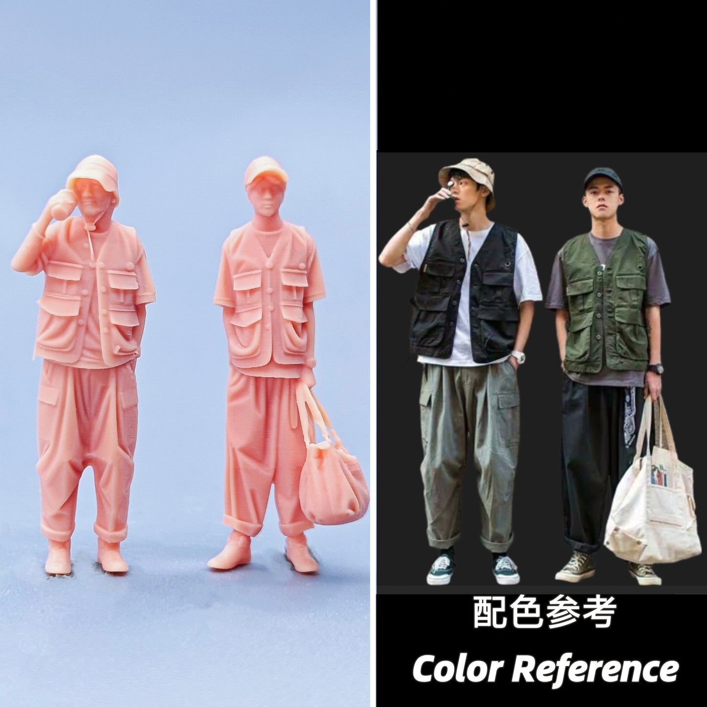 1/64 1/43 Figurines Scale Model Resin Tank Top Trendy Cool Man Uncolored Miniatures Diorama Hand-painted D220 D221