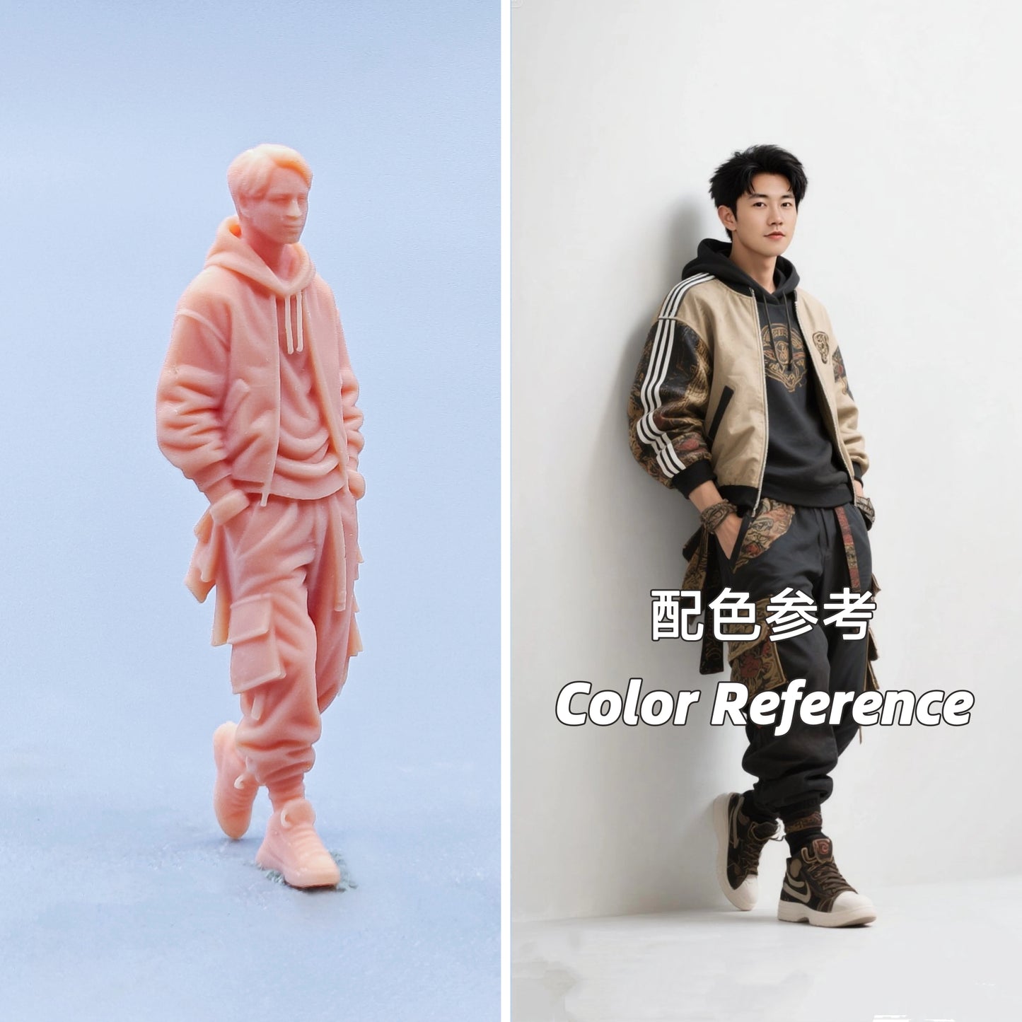 1/64 1/43 Figurines Scale Model Resin Wall Hugging Jacket for Trendy Men Uncolored Miniatures Diorama Hand-painted D435