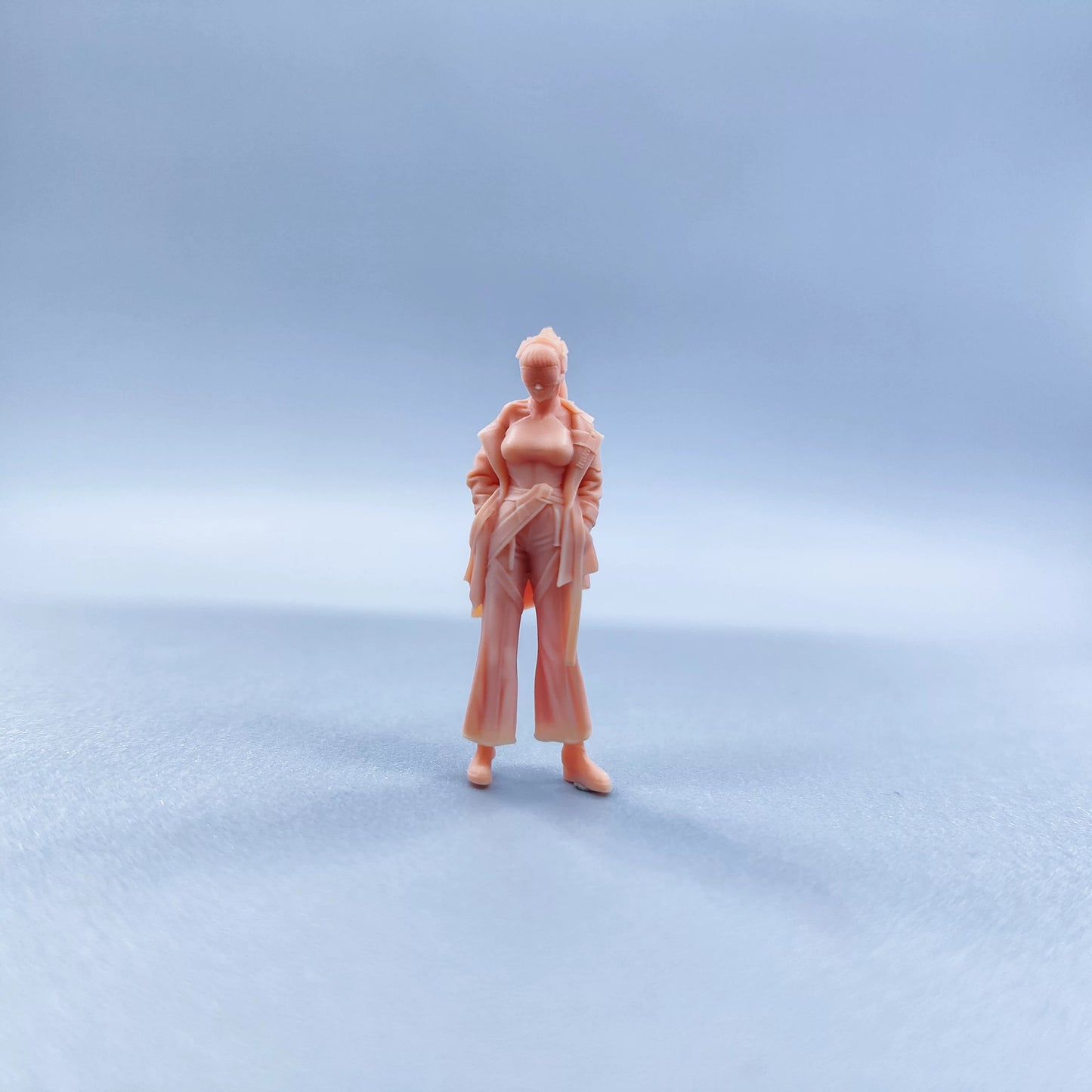 1/64 1/43 Figurines Scale Model Resin Handsome Cyber Ponytail Girl Uncolored Miniatures Diorama Hand-painted W529