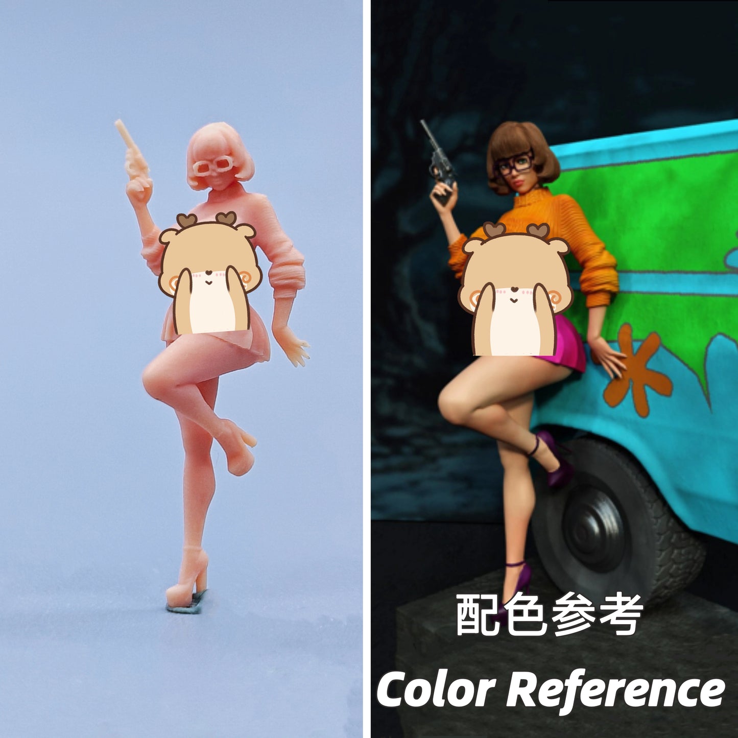 1/64 1/43 Figurines Scale Model Resin Girl Holding A Gun By Posture Uncolored Miniatures Diorama Hand-painted C721