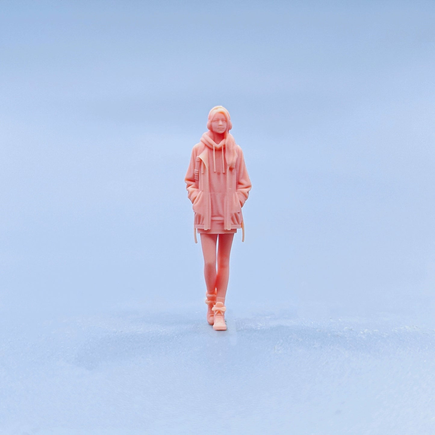 1/64 1/43 Figurines Scale Model Resin Earphone Backpack Beauty Uncolored Miniatures Diorama Hand-painted D703