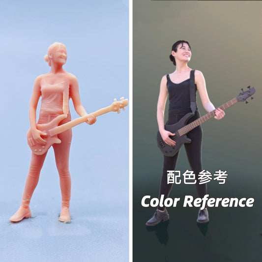 1/64 1/43 Figurines Scale Model Resin Guitar Girl Uncolored Miniatures Diorama Hand-painted D506