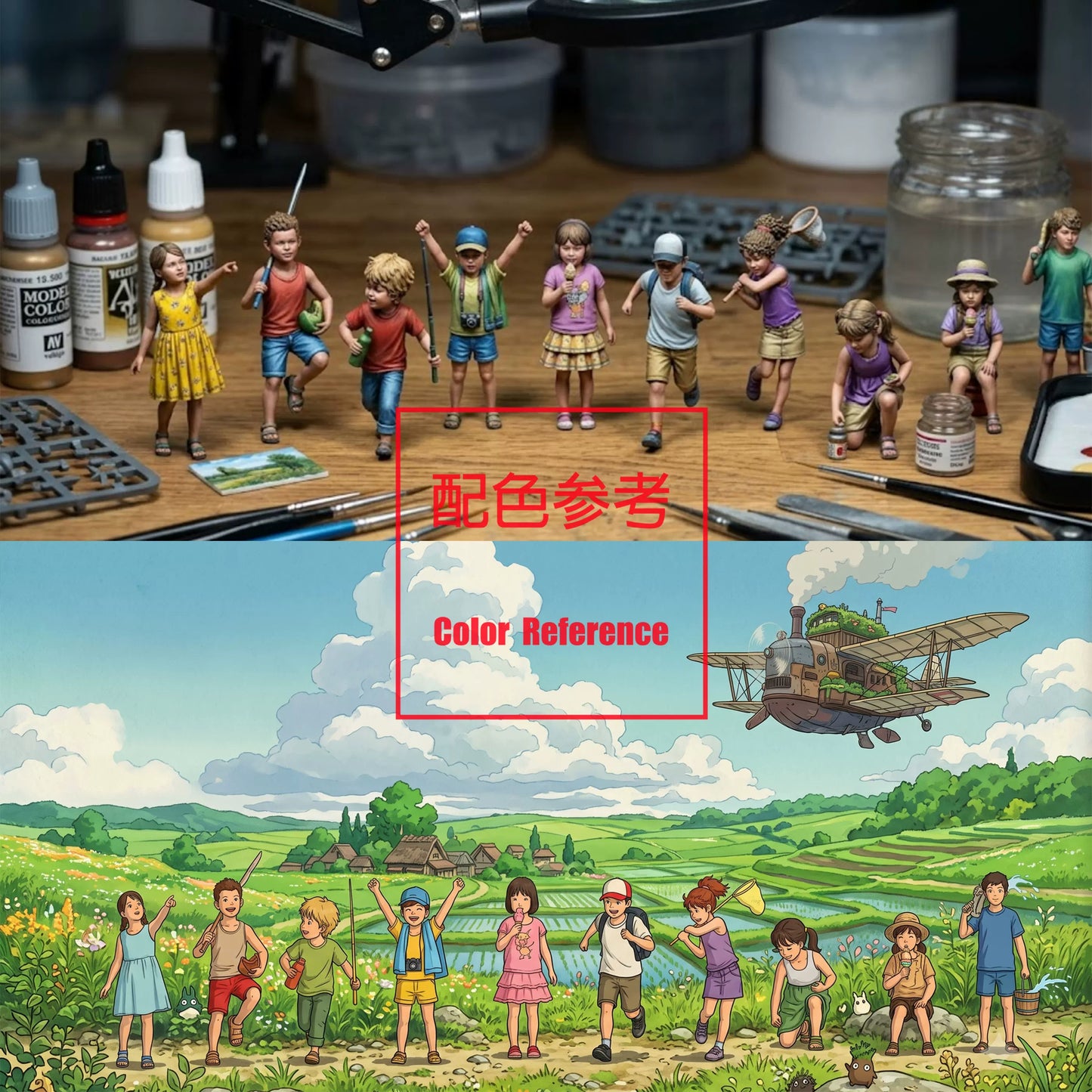 1/64 1/43 Figurines Scale Model Resin Summer Vacation, Children Uncolored Miniatures Diorama Hand-painted X031 X104