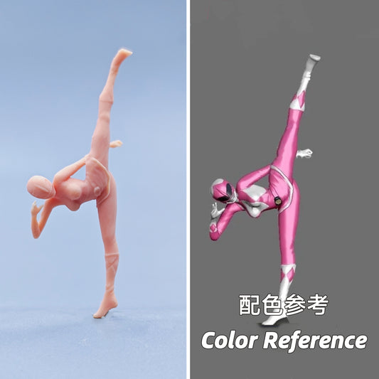 1/64 1/43 Figurines Scale Model Resin Pink Warrior Kicks Legs Uncolored Miniatures Diorama Hand-painted D610