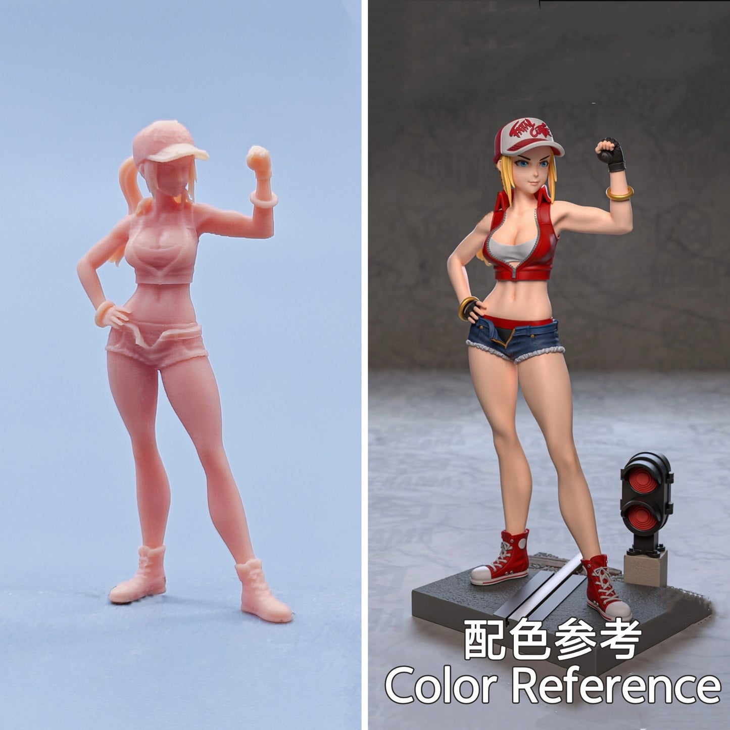 1/64 1/43 Figurines Scale Model Resin Girl Showing Off Muscles in Shorts Uncolored Miniatures Diorama Hand-painted D826