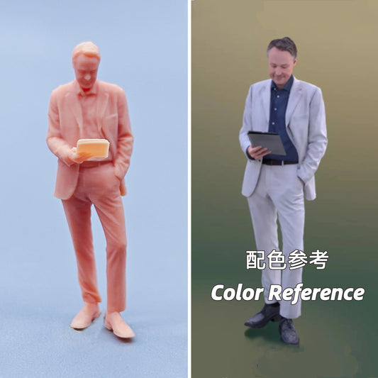 1/64 1/43 Figurines Scale Model Resin Looking Down At The CEO of The Tablet Uncolored Miniatures Diorama Hand-painted D420