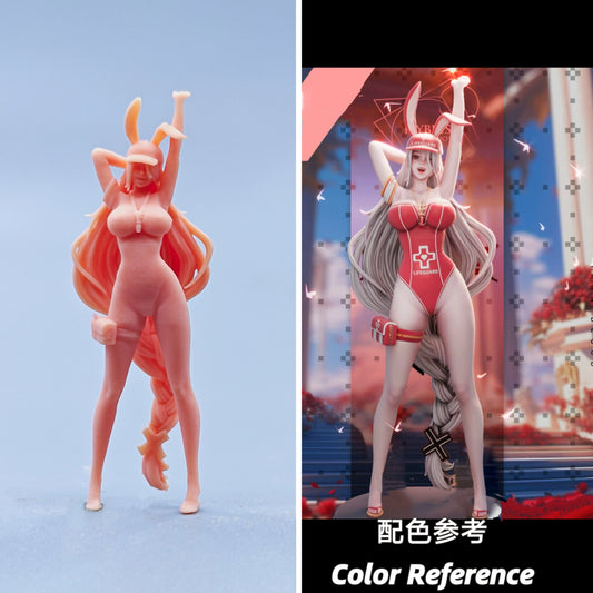 1/64 1/43 Figurines Scale Model Resin Rabbit Eared Long Haired Beauty Uncolored Miniatures Diorama Hand-painted D714