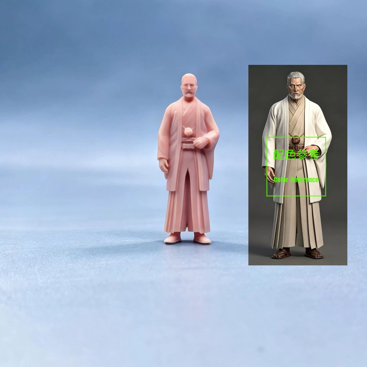 1/64 1/43 Figurines Scale Model Resin Japanese Family Elders' Kimono Uncolored Miniatures Diorama Hand-painted W715