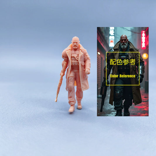 1/64 1/43 Figurines Scale Model Resin Windbreaker European and American strong man Uncolored Miniatures Diorama Hand-painted W531