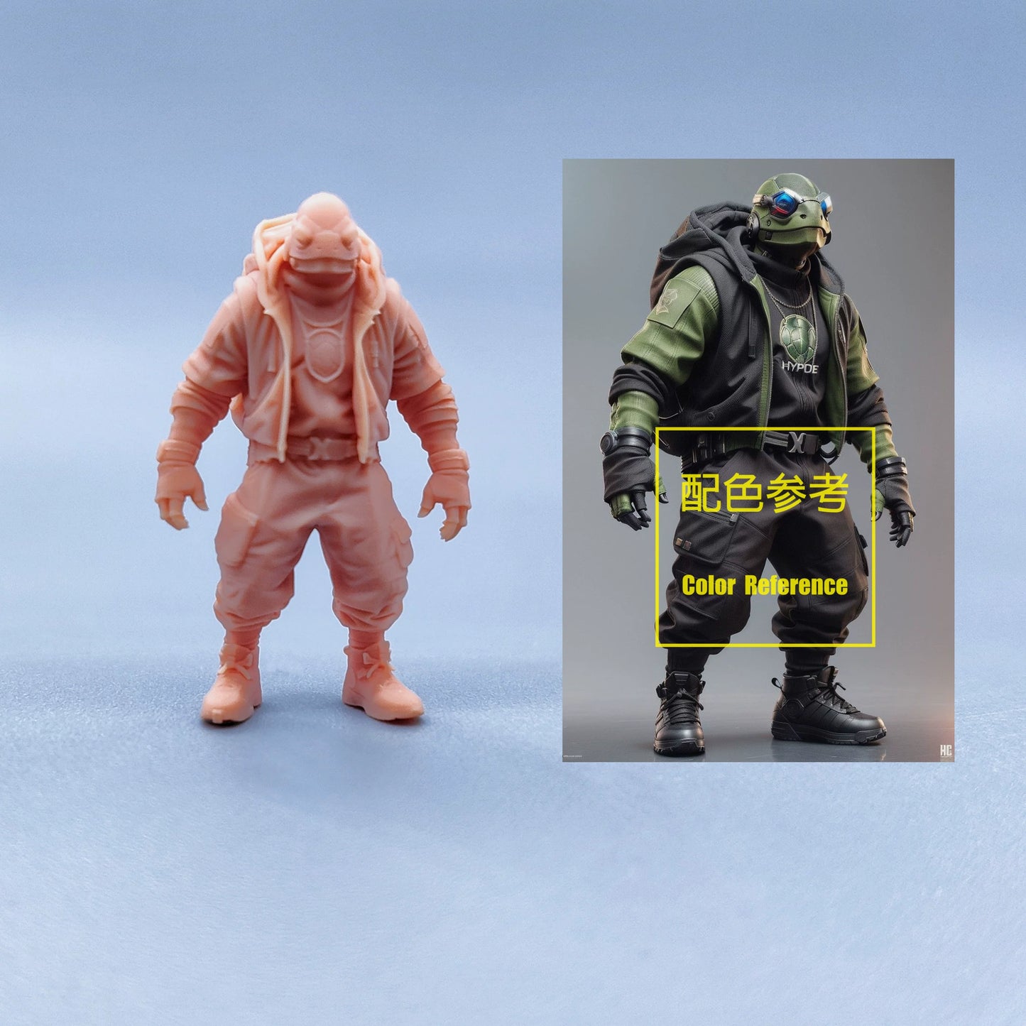 1/64 1/43 Figurines Scale Model Resin Cyberpunk Turtle Man Uncolored Miniatures Diorama Hand-painted W527