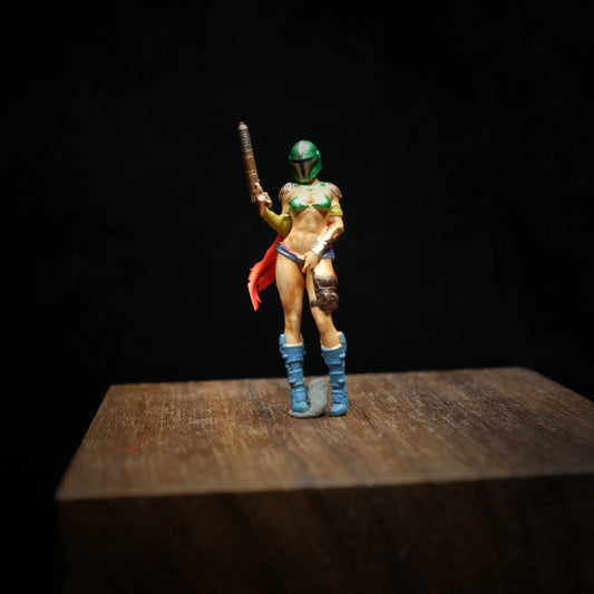 SZ Produced Diorama 1/64 Scale Figurines Model Mandalorian Female Warrior Film Characters Collection Miniature Hand-painted