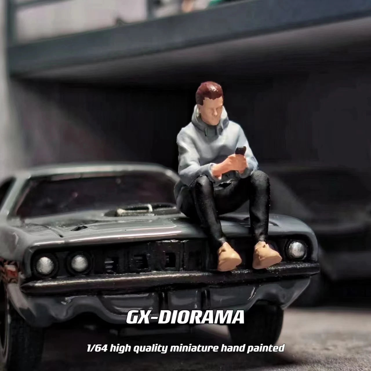 GX-DIORAMA Diorama 1/64 Scale Figurines Model Sitting Posture & Bowing Head Collection Miniature Hand-painted