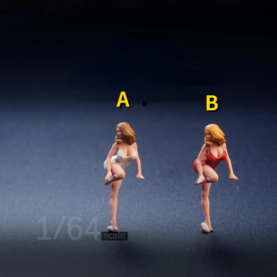 SZ Produced Diorama 1/64 Scale Figurines Model Dress Girl Collection Miniature Hand-painted