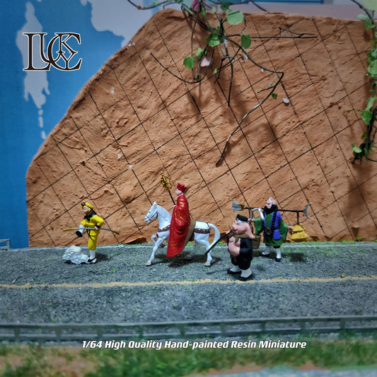 Lucky Studio Diorama 1/64 Scale Figurines Model Journey To The West Group of Four Collection Miniature Hand-painted