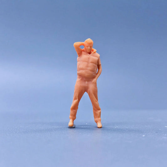 1/64 1/43 Scale Model ResinScratching The Back of The Head, Male Uncolored Miniature Diorama Hand-painted S120