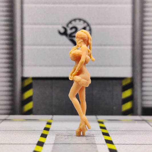 1/64 1/43 Scale Model Resin Christmas Sexy GirlUncolored Miniature Diorama Hand-painted S534