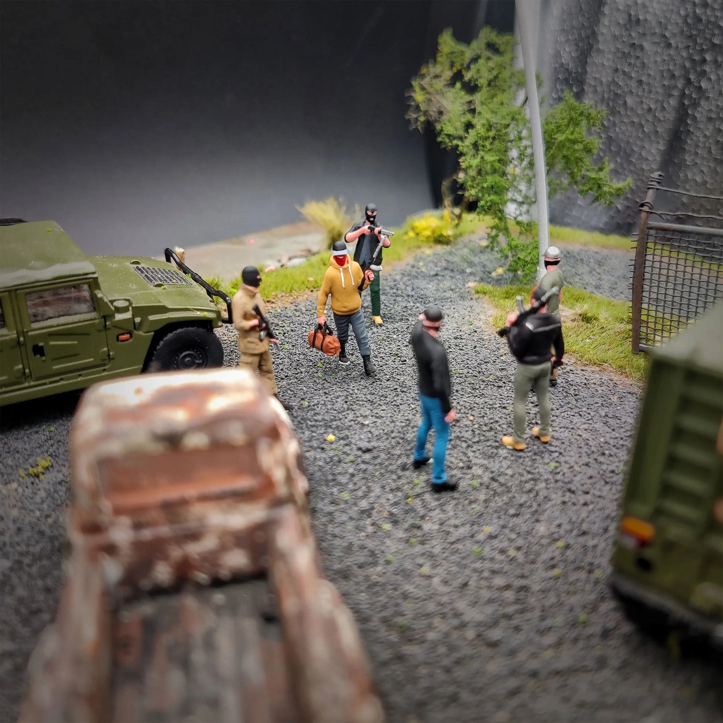 WT Minifactory Diorama 1/64 Scale Figurines Model Mercenaries Collection Miniature Hand-painted