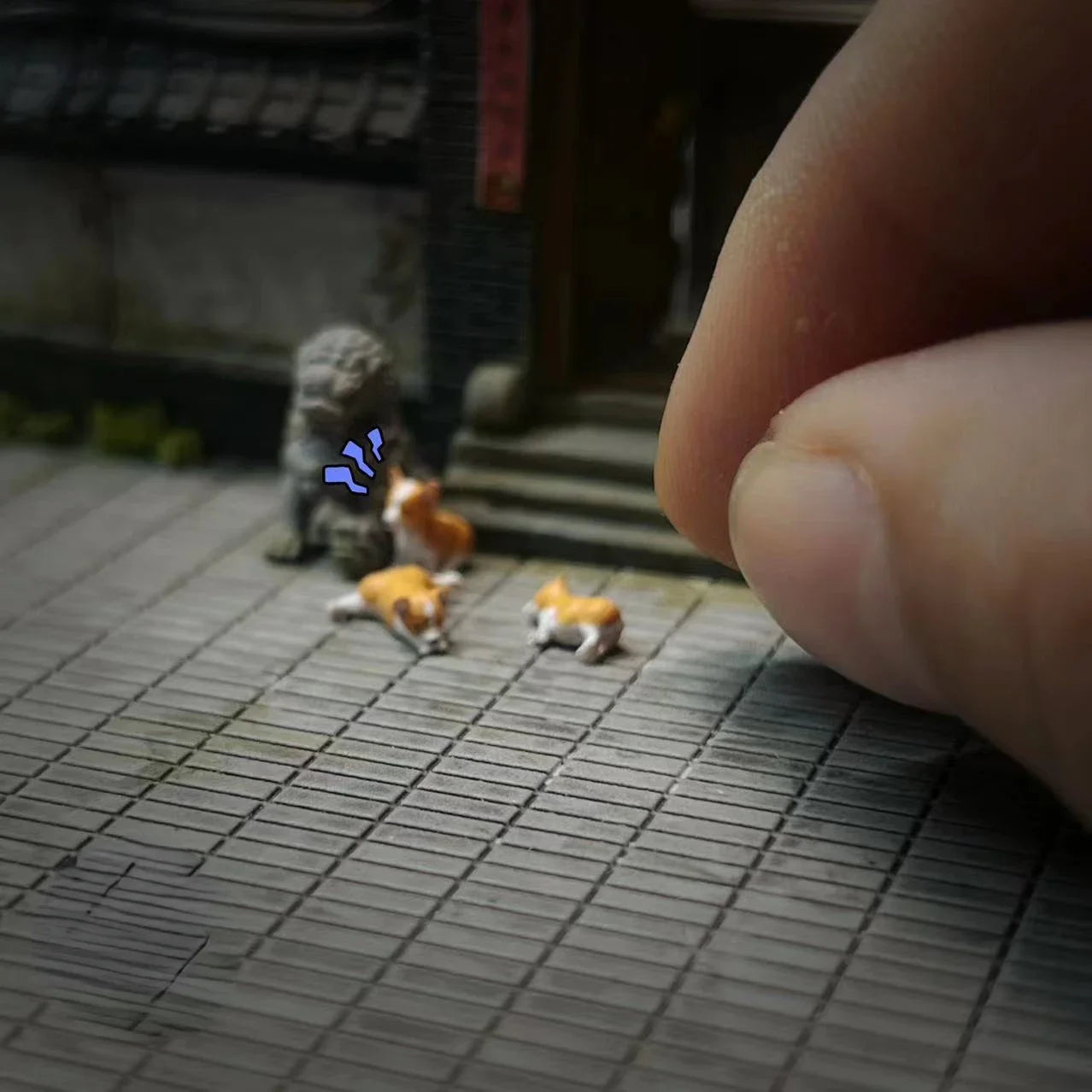 LP.Mini World Diorama 1/64 Scale Figurines Model Koki Dog Collection Miniature Hand-painted