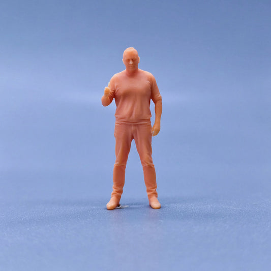 1/64 1/43 Figurines Scale Model Resin Standing with Thumbs Up, Male Uncolored Miniatures Diorama Hand-painted L203