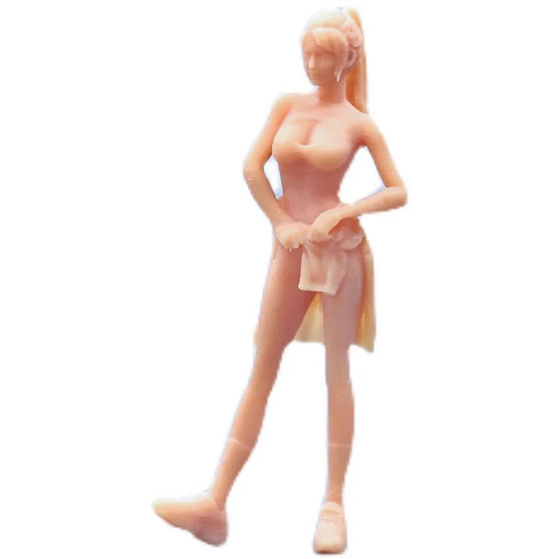 1/64 1/43 Figurines Scale Model Resin Fitness Girl Stockings Are Plump Uncolored Miniatures Diorama Hand-painted T830