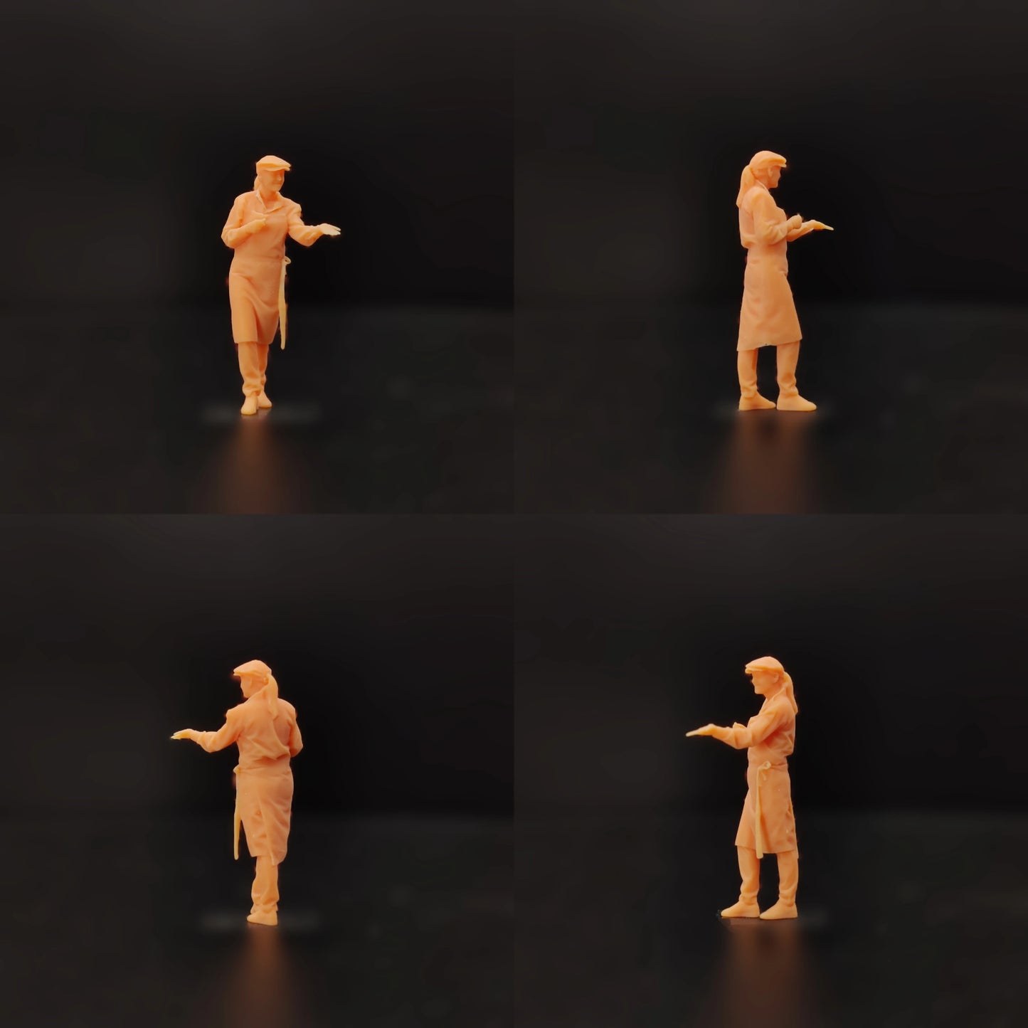 1/64 1/43 Scale Model Resin Chef Waiter Please Taste This Way Uncolored Miniature Diorama Hand-painted