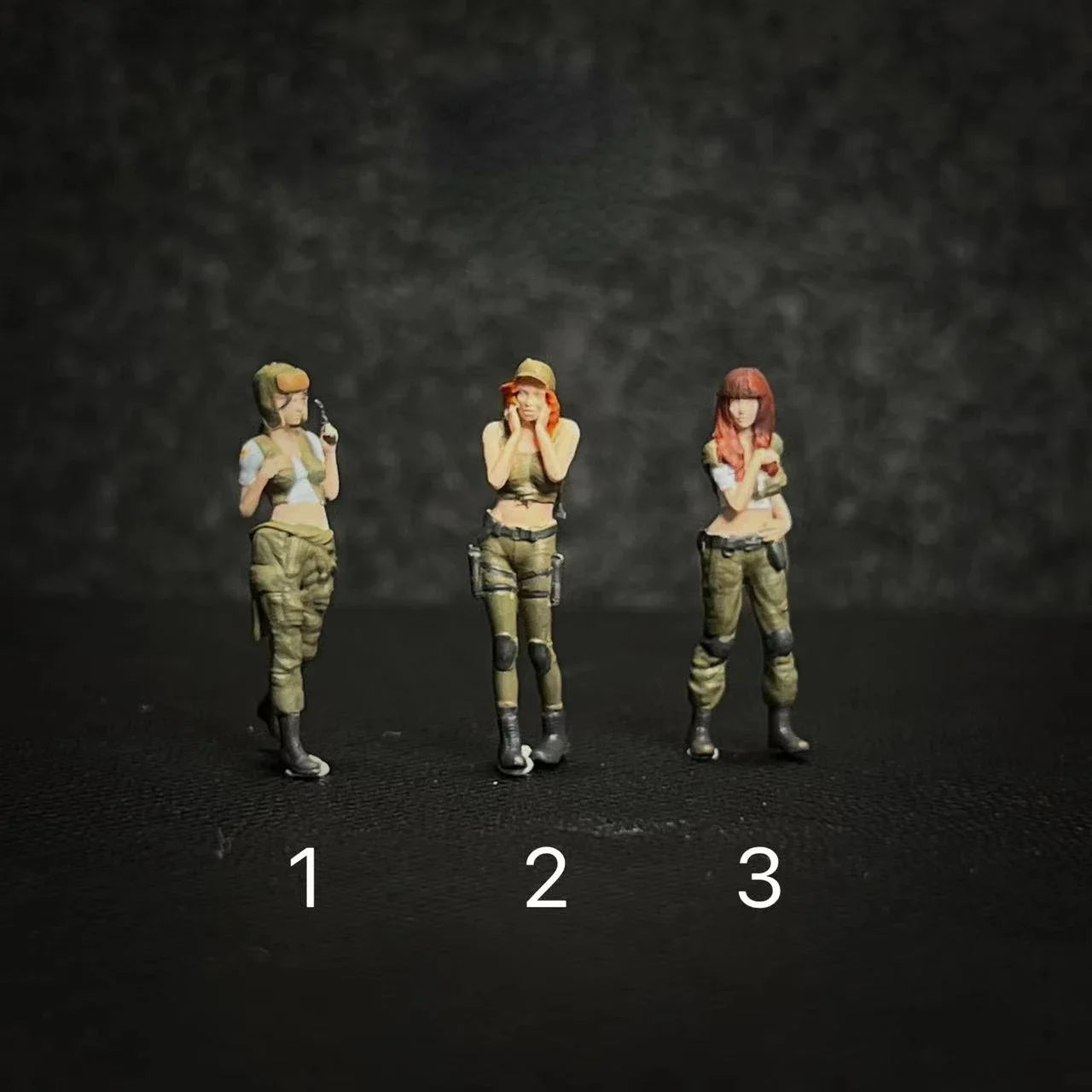 LP.Mini World Diorama 1/64 Scale Figurines Model Female Soldier Collection Miniature Hand-painted