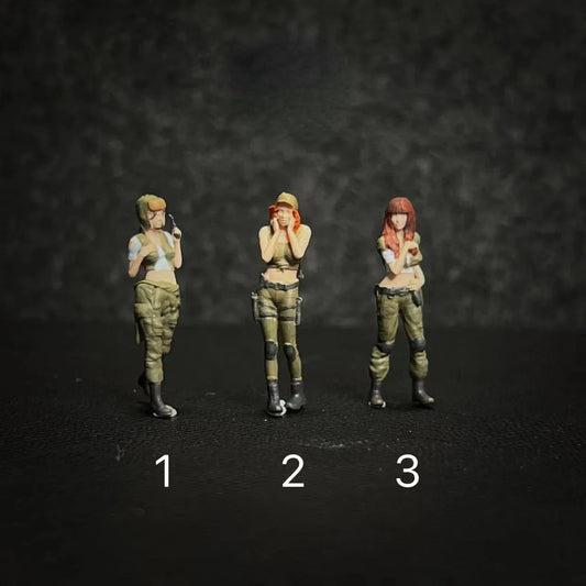 LP.Mini World Diorama 1/64 Scale Figurines Model Female Soldier Collection Miniature Hand-painted