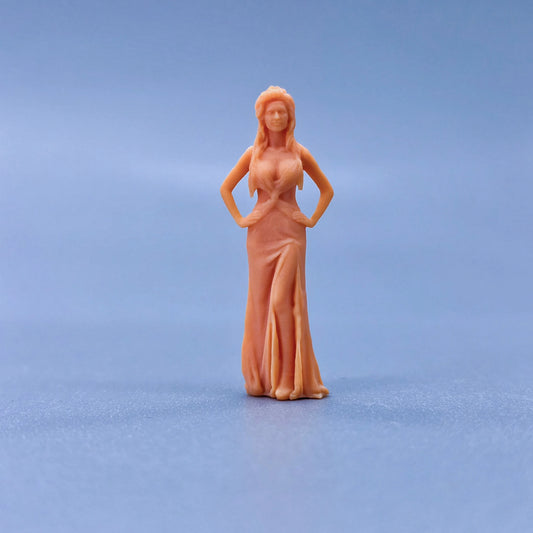 1/64 1/43 Figurines Scale Model Resin Women with Hands Akimbo Uncolored Miniatures Diorama Hand-painted  L202